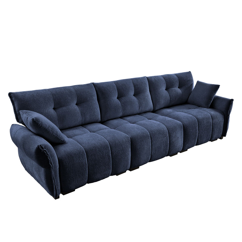 Modern Sofa & Pillows, Textured Cover, High Rebound Cushions