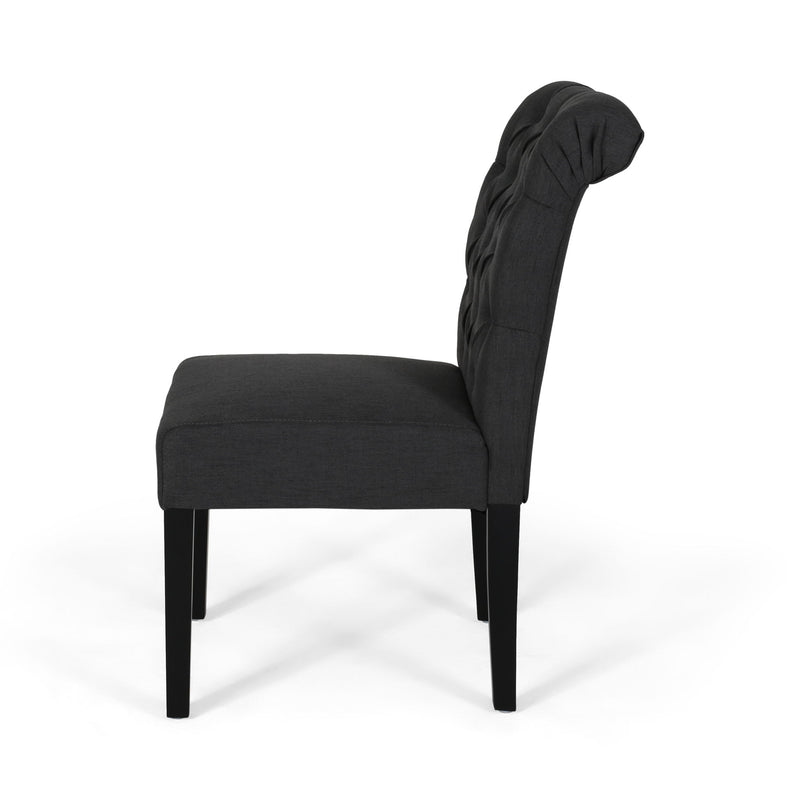 Broxton - Tuft Dining Rolltop Chairs With Button Tufted Backrest (Set of 2)
