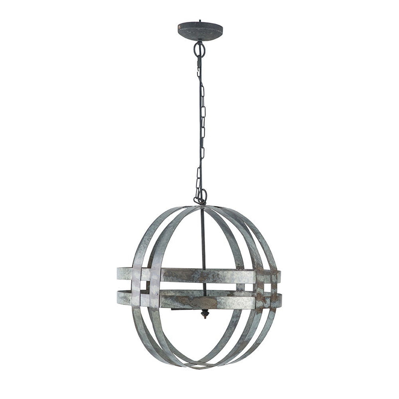 4 Light Galvanized Chandelier, Hanging Light Fixture With Adjustable Chain For Kitchen, Bulb Not Included - Gray