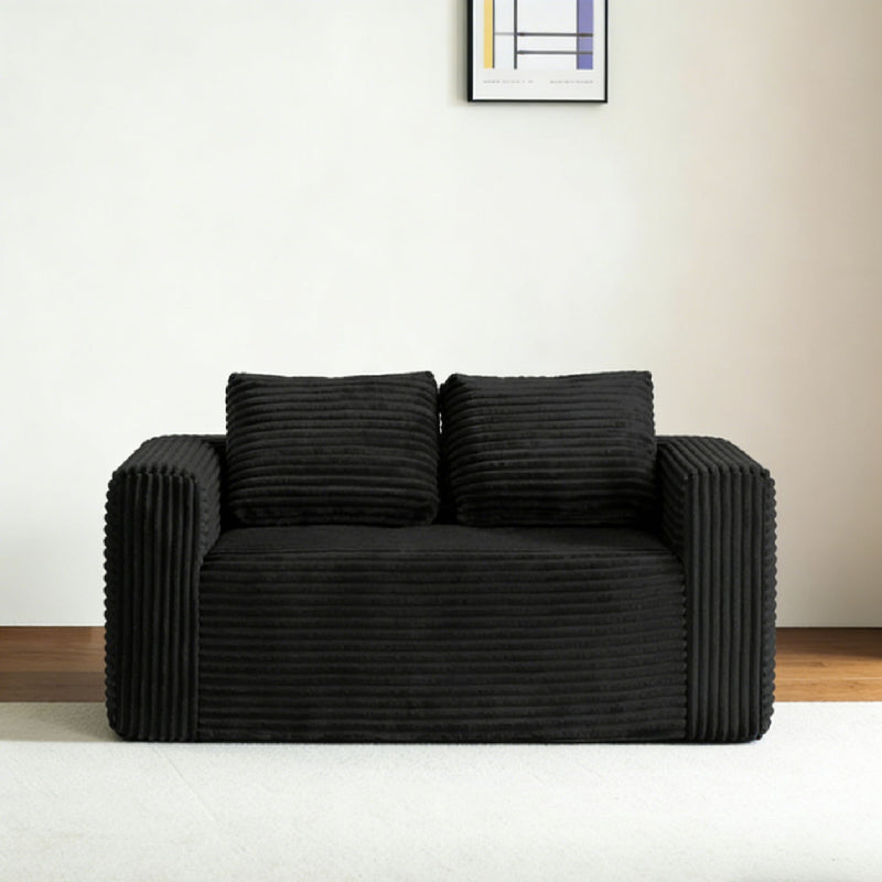 Cloud Loveseat Sofa, 2 Seater Boneless Couch - Black