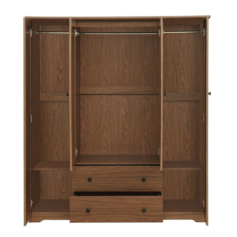 4 Door Wardrobe Armoire With 2 Drawers