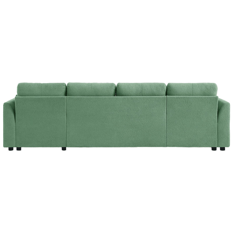 U-Shaped Sectional Sofa Bed With Storage And USB Ports