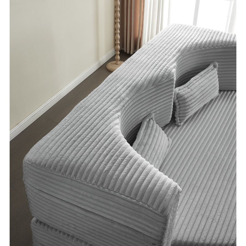 Floor Convertible Sleeper Sofa Bed With 2 Pillows