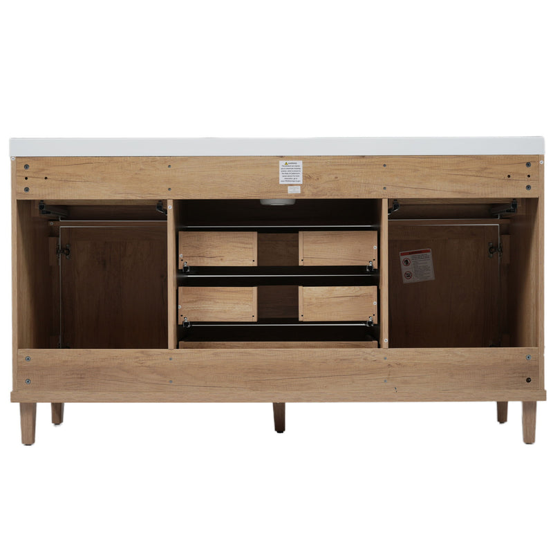 Bathroom Vanity With Sink, 5 Legs, Soft Close Drawers