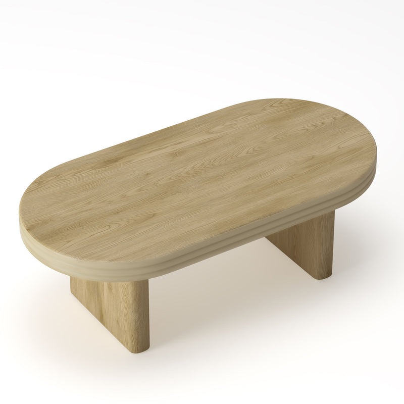 Oval Fluted Coffee Table - Natural