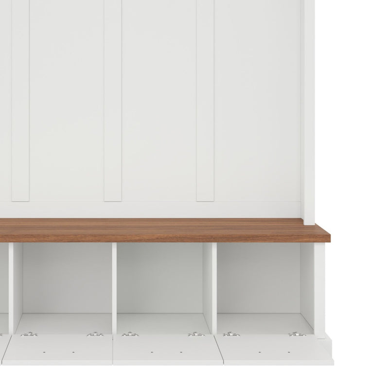 Hall Tree With Storage Bench Mudroom Coat Rack With 6 Hooks