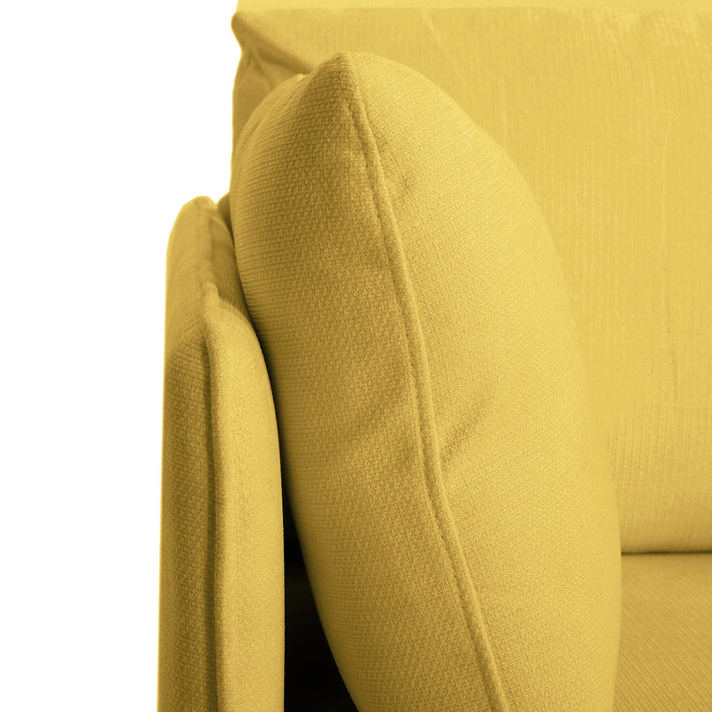 Modern Upholstered Accent Chair With Soft Cushions, Sleek Armrest Design
