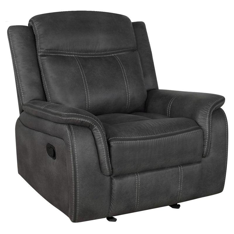 Franklin - Upholstered Padded Arm Glider Recliner - Charcoal