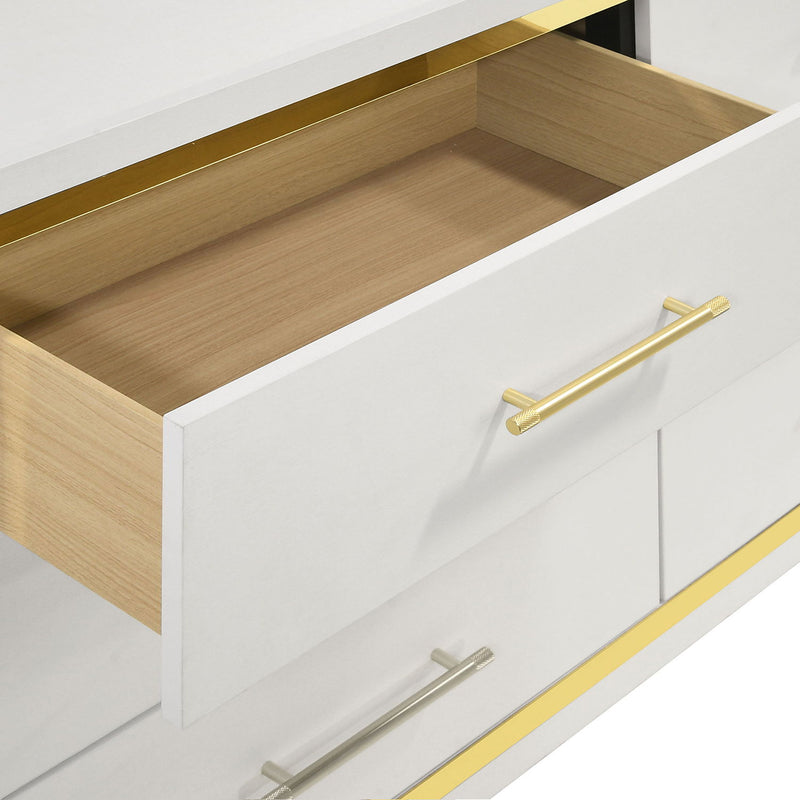Malcolm - 6 Drawer Dresser With Mirror - White