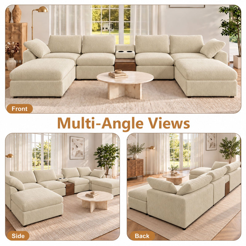 Modular Cloud Couch With Storage Console