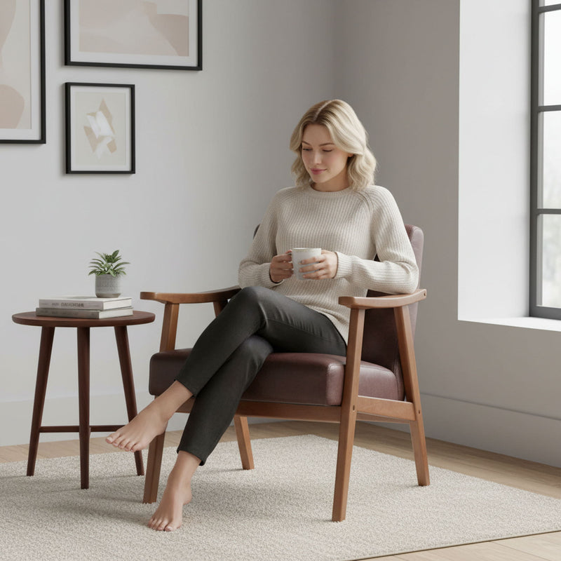 Accent Chair, Classic Mid Century Modern For Extra Seating