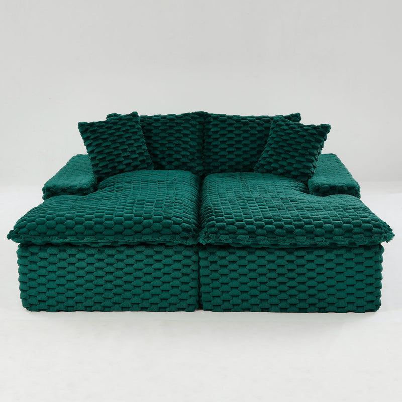 Double Chaise Lounge With Full Compressed Sponge