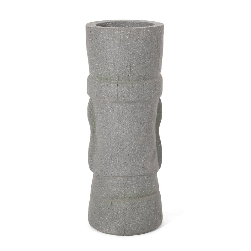Classic Flower Planter With Magnesium Oxide Material - Stone Gray
