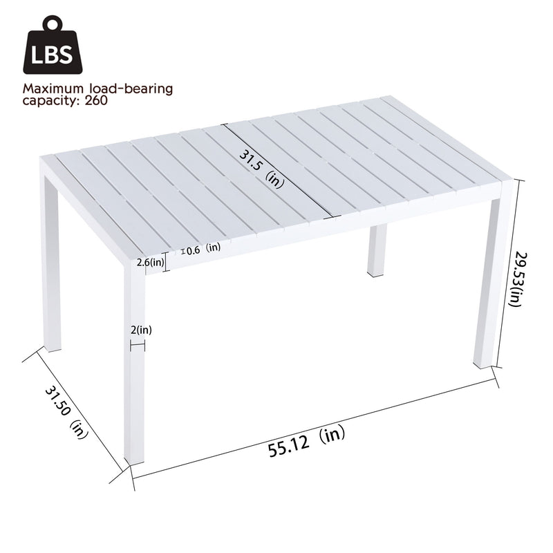 4 Pack Lounge Chair Set With Long Table