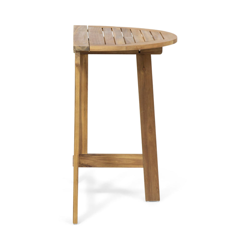 Outdoor Half Round Folding Acacia Wood Bistro Table