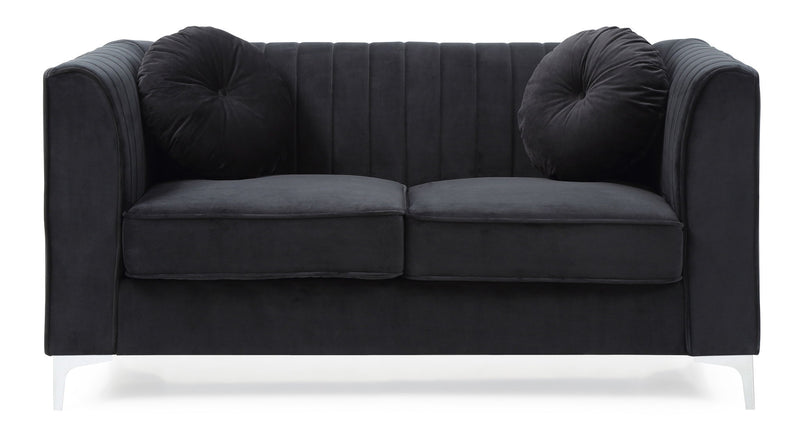 Glam Styled Micro Suede Loveseat