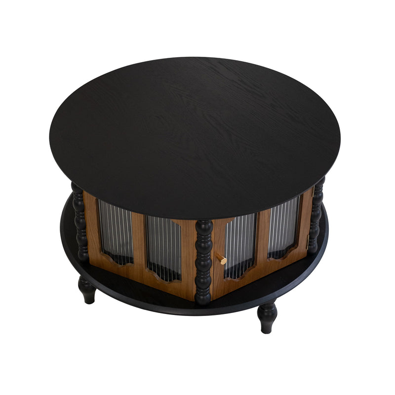 Round 3 Door Storage Coffee Table For Living Room
