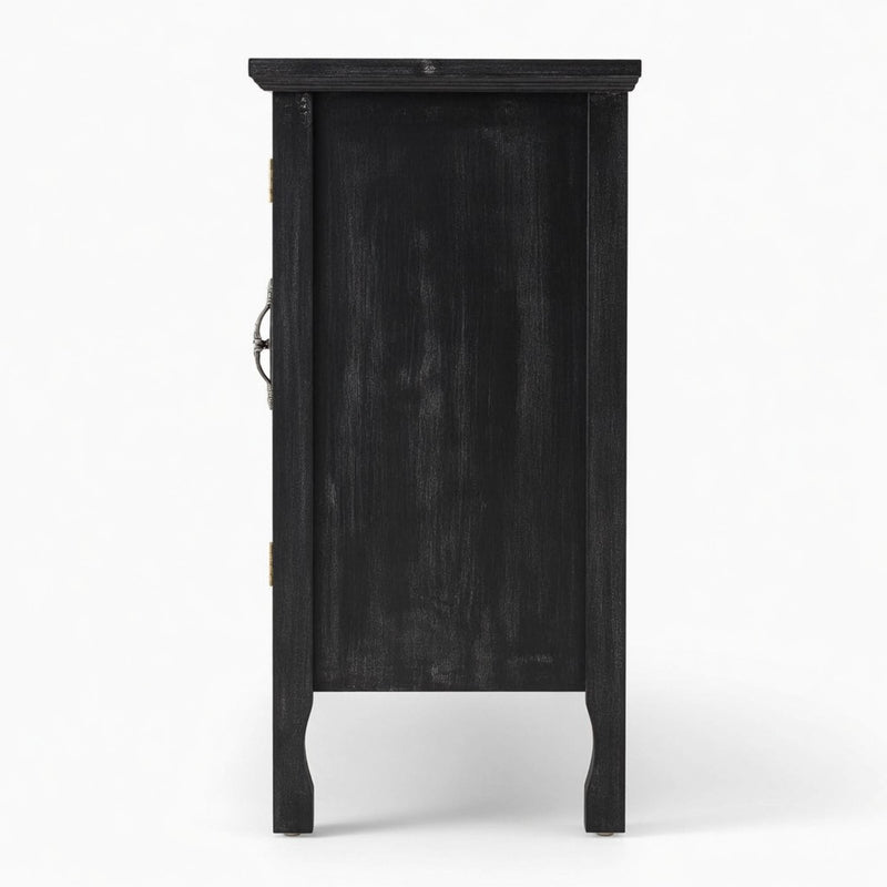3 Door Sideboard Buffet Cabinet With Storage - Black
