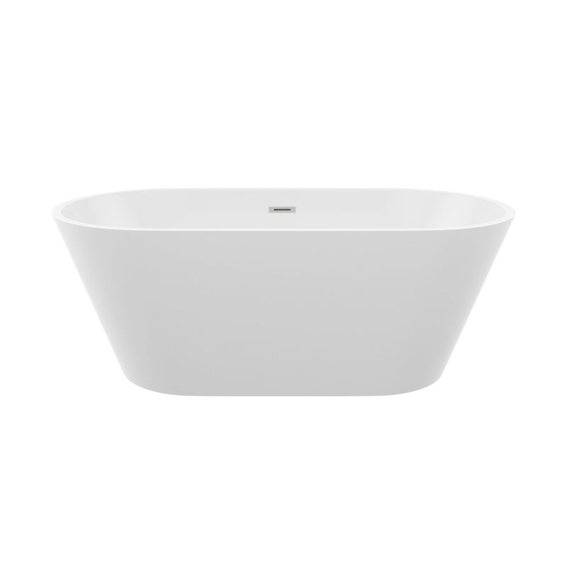 Gloss Freestanding Bathtub With Overflow & Pop Up Drain, Stand Alone Soaking Tub