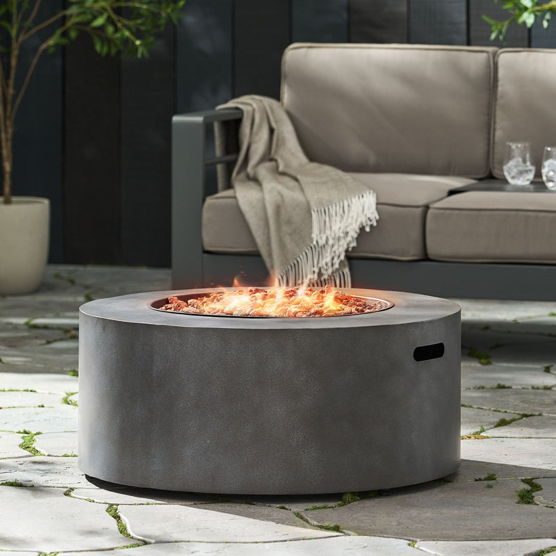 Round Iron Fire Pit With 40, 000 Btu