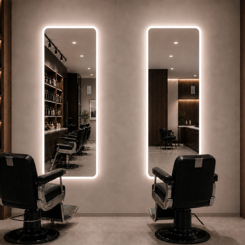 LED Full Length Mirror With Frosted Edge Lighting, 3 Color Temperatures