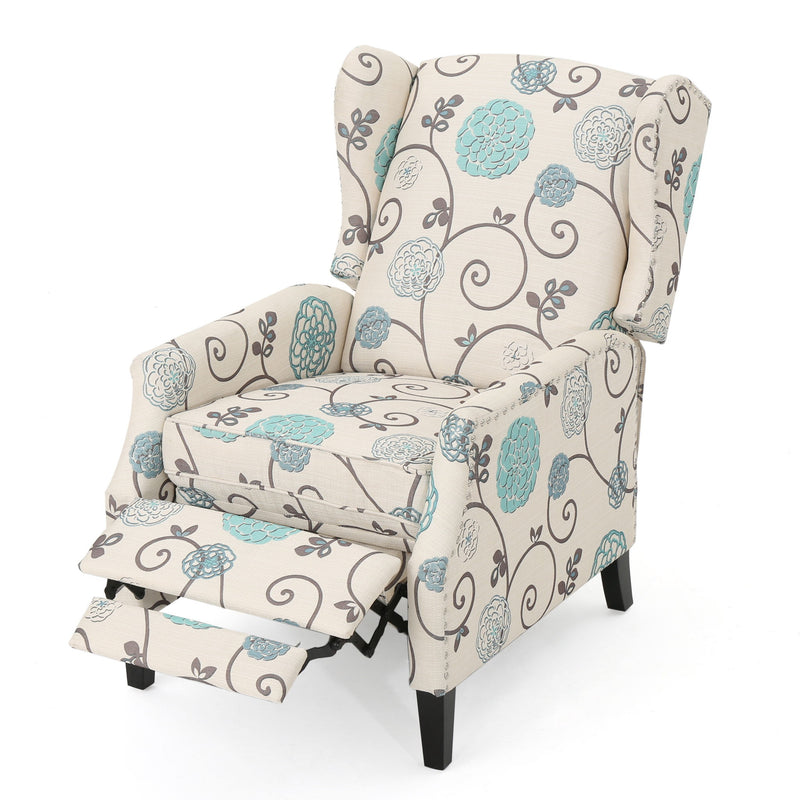 Westeros Wing Back Fabric Upholstered Recliner