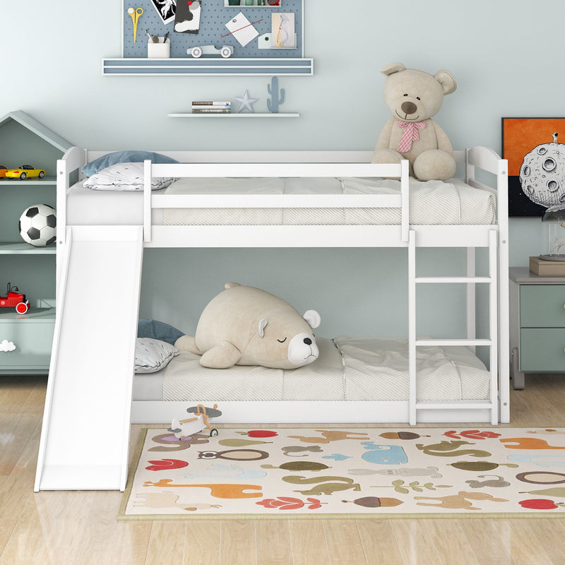 Durable Bunk Bed With Convertible Slide And Ladder