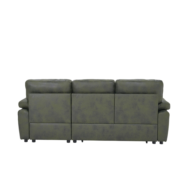 Convertible Sectional Sofa Bed With Pull Out Sleeper And Storage