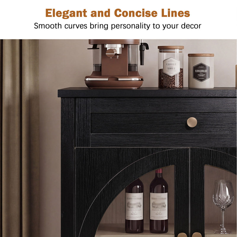 Modern Sideboard Cabinet With 1 Drawer And 2 Arched Doors