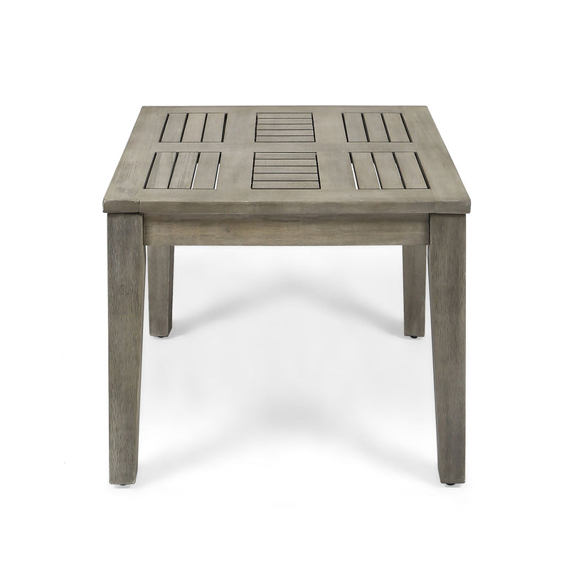 Dexterity - Outdoor Square Side Table With Wood Frame - Gray