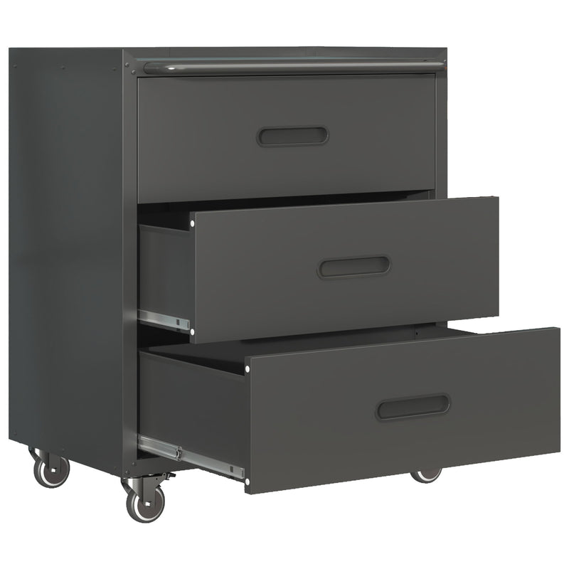 Heavy Duty Metal Storage Cabinet With Wheels 3 Drawer Tool Cabinet For Garage, Office, And Home Organizer Solutions