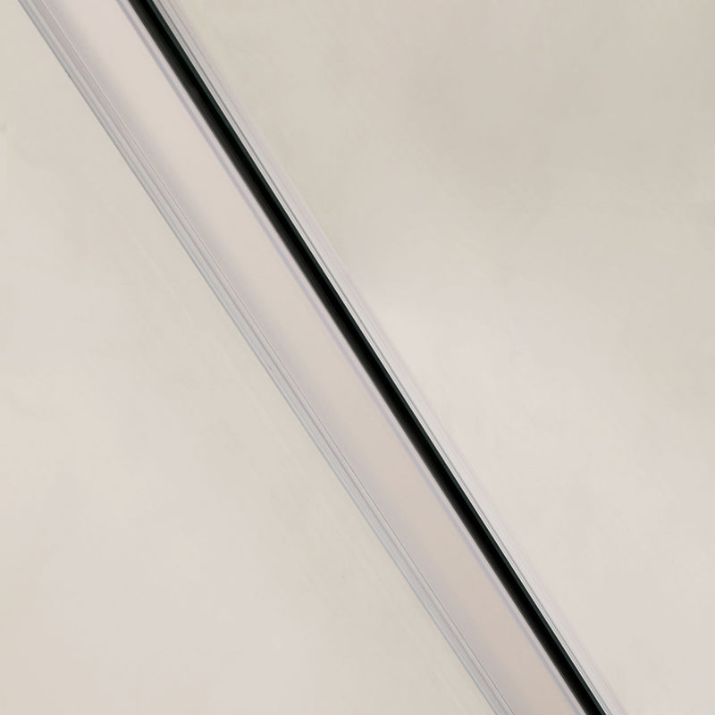 Single Sliding Bypass Shower Enclosure With Tempered Glass And - Brushed Silver