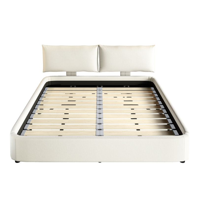 Cloud Bed Frame With Oversized Padded Movable Headboard