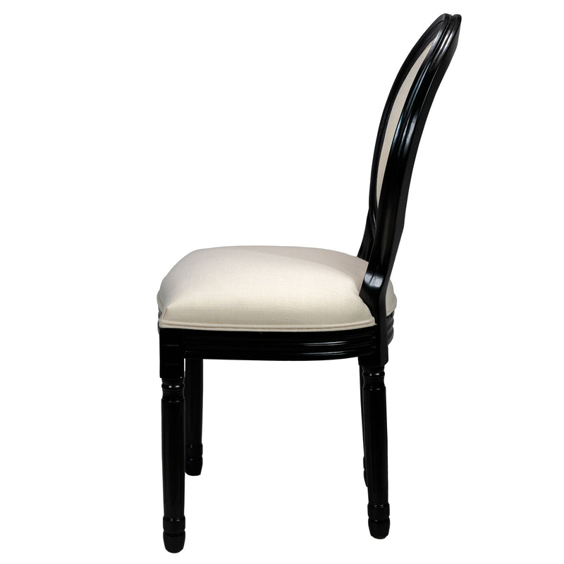 Dining Chairs Upholstered With Sponge Round Back (Set of 2) - Black
