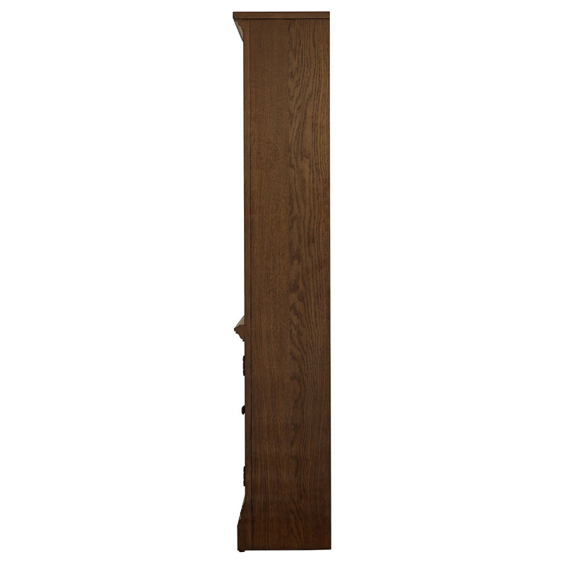 Stigham - Bookcase With 2 Door Cabinet, Adjustable Shelves, Cable Management - Oak