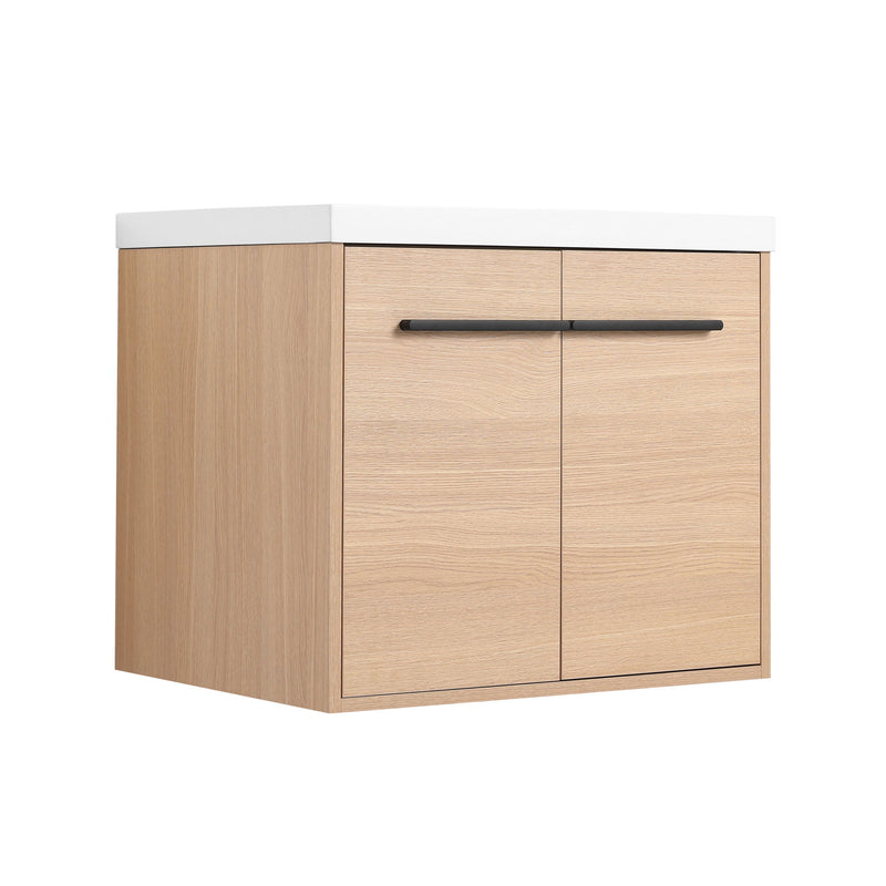 Bathroom Vanity Set With Resin Countertop Sink, 2 Doors