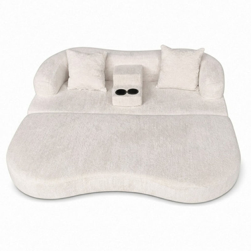2 In 1 Convertible Sleeper Sofa Bed With Cup Holders