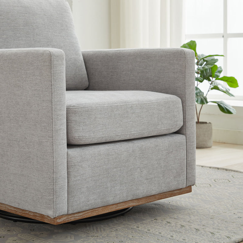 Square Upholstered Swivel Accent Chair