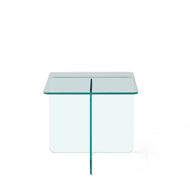 Modern Transparent Tempered Glass Sidetable