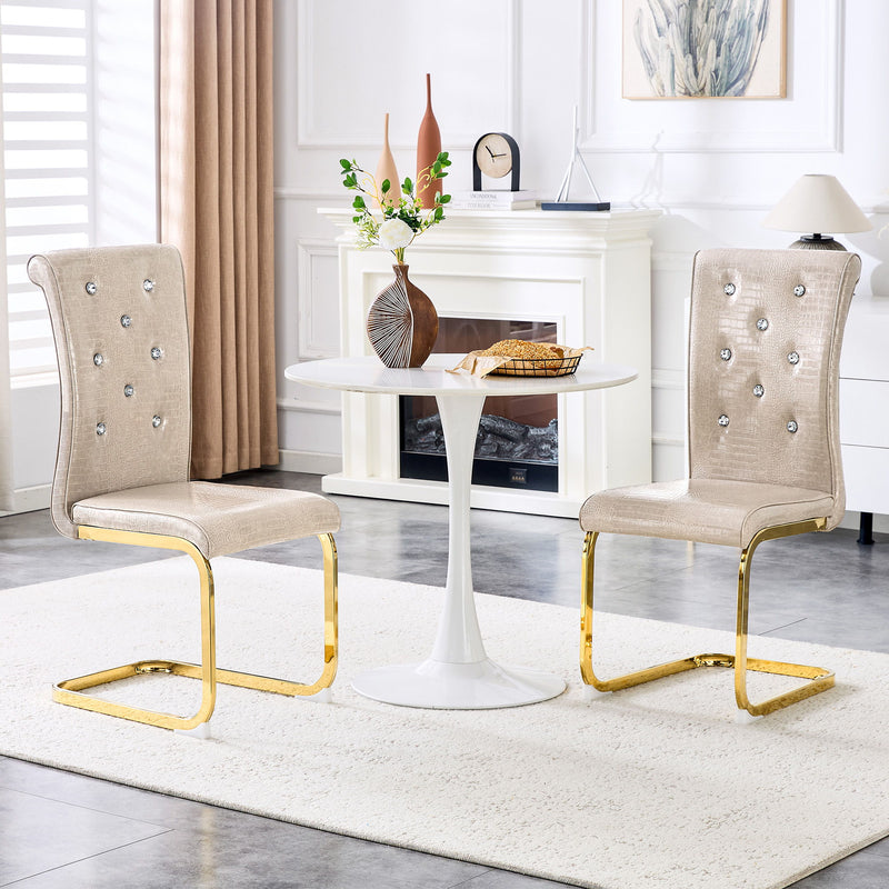 Elegant Design Alligator Skin Upholstered Dining Chairs