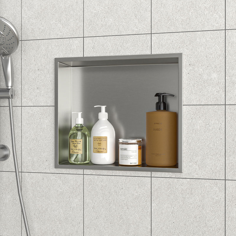 Stainless Steel Shower Niche With Seamless Design For Bathroom Storage