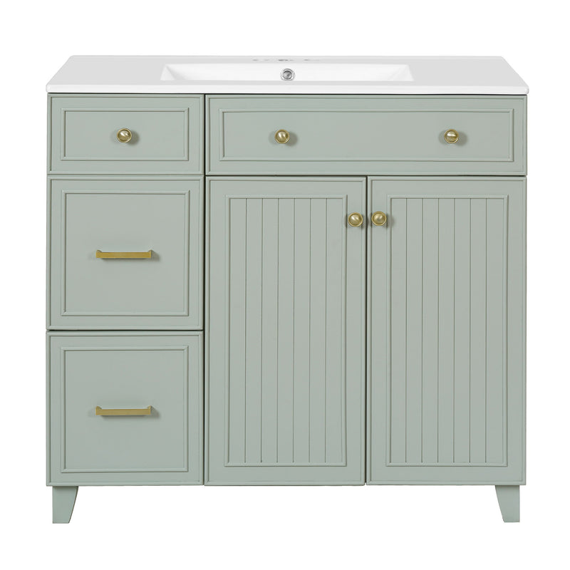 Bathroom Vanity With Sink, Soft Close Doors, Adjustable Shelves