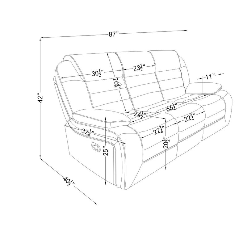 Lucius - Reclining Sofa With Manual Recline - Brown