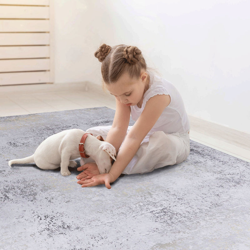 Maval - Abstract Washable Area Rug
