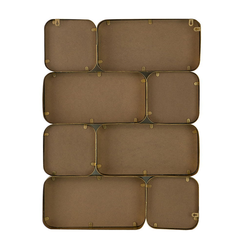 Mirror With en Metal Framed Decorative Rectangle Mirror For Bedroom Dressing Room, Hallway Or Living Spac - Gold