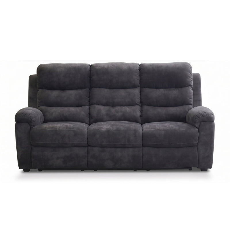 3 Seater Manual Recliner Sofa With 150° Recline, 2 Adjustable Side Seats, Extended Footrest, Oversized Seating For Living Room - Dark Gray