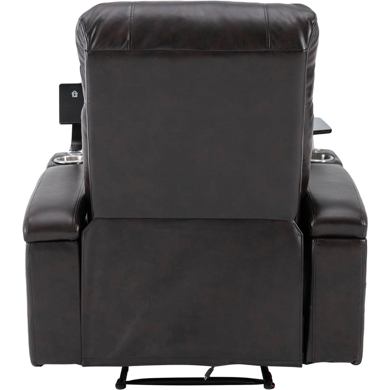 Power Recliner & Storage Arms, Cupholders, Swivel Tray Table And Cell Phone Stand