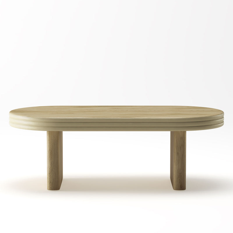 Oval Fluted Coffee Table - Natural