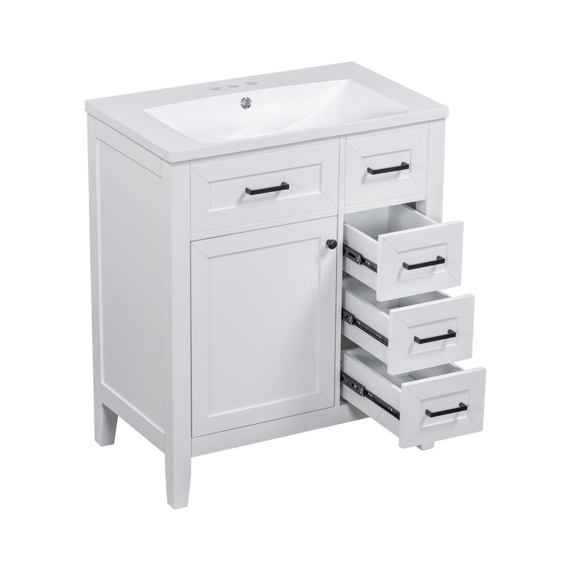 Modern Bathroom Vanity With Sink Combo, 3 Drawers, Undermount Drop-In Sink