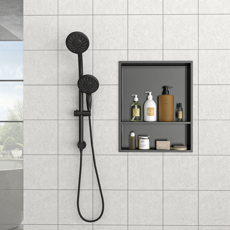 Modern Stainless Steel Shower Niche Double Shelf For Bathroom